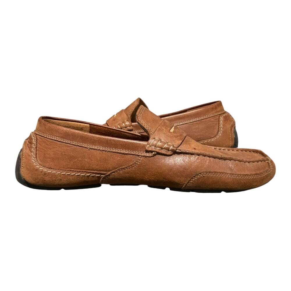 Clarks Men’s Ashmont Way Brown Cognac Leather Driving Loafer 9 G - Picture 8 of 9
